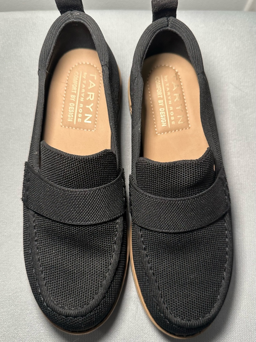 Taryn Rose Black Knit Penny Loafers